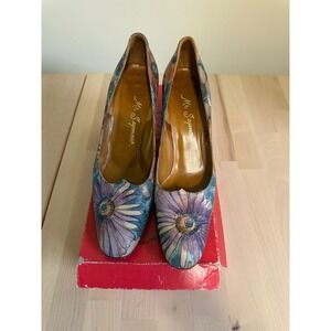 Mr Seymour Shoes Women's‎ Floral Print Heels Size